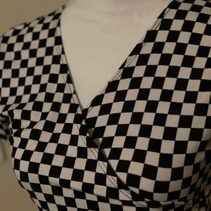 Medium black and white checkered crop top